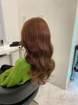 ロング カラー 🌼リナ🌼赤み消し オリーブ/ブラウンのヘアスタイル