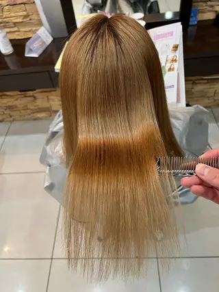 ミディアム 福岡縮毛矯正✨️ ストレート 向井和輝のヘアスタイル