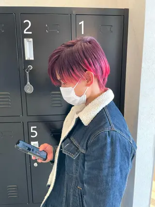 ショート カラー メンズ 田中   麗彩也のヘアスタイル