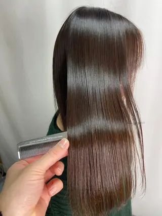 セミロング パーマ 髪質改善/縮毛矯正 /ブリーチ矯正/岡部のヘアスタイル