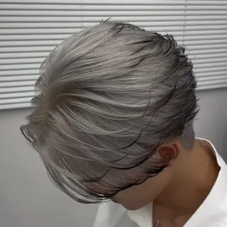 ミディアム カラー パーマ ヘアアレンジ メンズ キッズ メンズバレイヤージュ 🌫デザインカラーのヘアスタイル