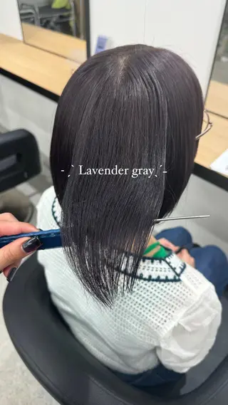 ロング カラー 暗髪🩶ラベンダー/ ブルー/ユウナ🤍のヘアスタイル