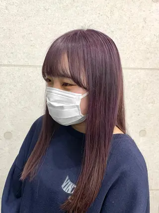 セミロング カラー レイヤー ハイトーン 暖色⭐︎KANAKOのヘアスタイル