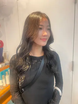 セミロング カラー RIN／韓国ヘア レイヤーカットのヘアスタイル