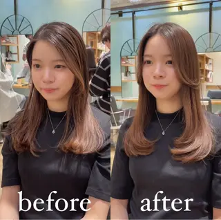 セミロング 大人可愛い透明感🌟 小顔・韓国髪🌟野中のヘアスタイル