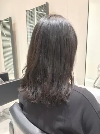 セミロング カラー パーマ 前髪/ハイライト得意 安西駿一　【銀座】のヘアスタイル