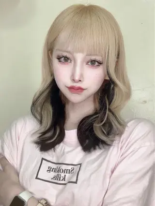ミディアム カラー 美髪矯正　髪質改善 羽田セイゴーのヘアスタイル