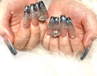 ネイル リボン、ガーリー パーツ放題専門店のネイルデザイン