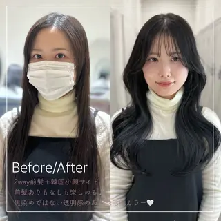 ロング カラー パーマ ヘアアレンジ CHIHIRO🤍 色っぽ韓国ヘアのヘアスタイル