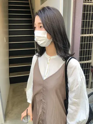 ミディアム wカラー 指名No1かけるのヘアスタイル
