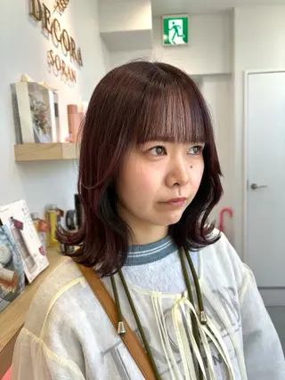 ミディアム カラー メンズカット ボブ/米崎駿也のヘアスタイル