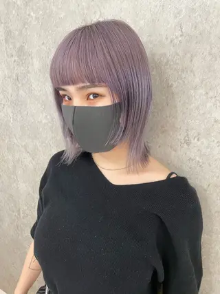 ミディアム カラー 園田 楓莉のヘアスタイル