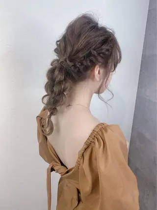 セミロング カラー パーマ ヘアアレンジ _ WHITE三宮店のヘアスタイル