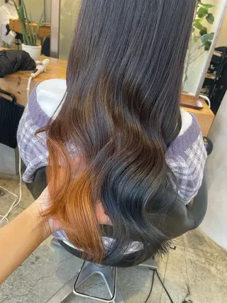 ロング カラー パーマ ヘアアレンジ ハイトーンカラー🤍 山下 優華のヘアスタイル