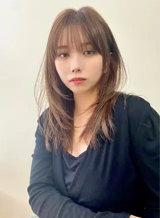 ミディアム カラー 前田 竜一のヘアスタイル