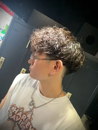 ショート メンズ メンズパーマ/難波/ 心斎橋　室園亮佑のヘアスタイル