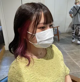 ミディアム カラー asumi/栄/ハイ トーン/ブリーチ/のヘアスタイル