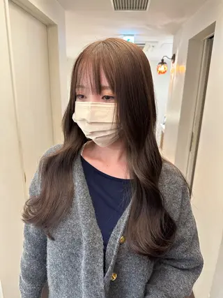 ロング カラー パーマ 安丸 結夏のヘアスタイル