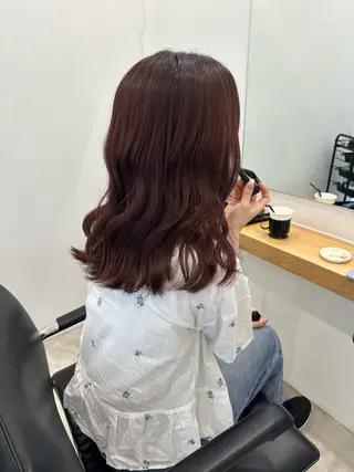 セミロング カラー 海外ヘア/ワンカラー 🍒nao.のヘアスタイル