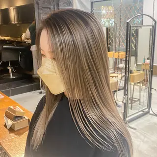 セミロング カラー 海外デザイン🇺🇸 石渡諒太のヘアスタイル