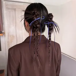 ロング ヘアアレンジ レイヤー/ベージュ mikuのヘアスタイル