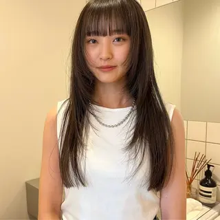 ロング 舟橋耀/ブリーチカラ ー/レイヤーカットのヘアスタイル