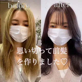 ロング カラー 新宿/韓国風レイヤー 髪質改善/渋谷直樹のヘアスタイル