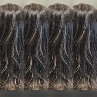 セミロング カラー 大久保 隆蔵のヘアスタイル