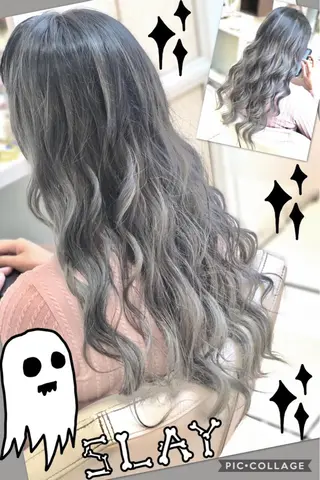 ロング カラー 永島 桜のヘアスタイル