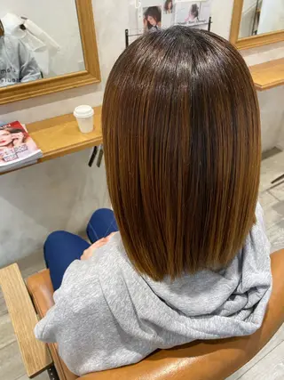 セミロング カラー パーマ keshiki大名所属・Keshiki大名 安部 真輝のヘアスタイル