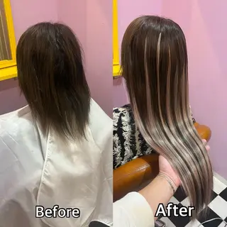 ロング シール+ちび編み込み エクステ梅田🐨のヘアスタイル