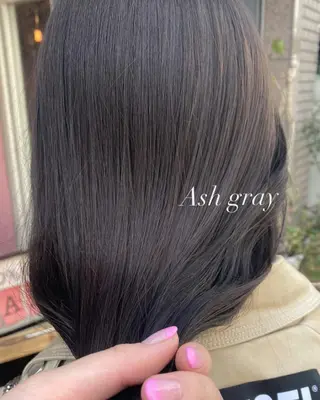 セミロング カラー ヤスザトアヤノ /レイヤー/オリーブのヘアスタイル