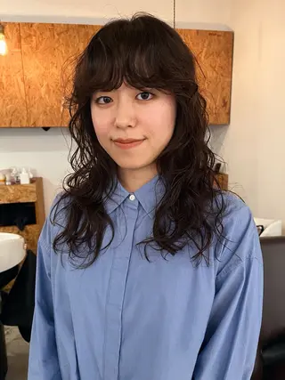 ロング パーマ 暖色/パーマ 🌼クニトウメイのヘアスタイル