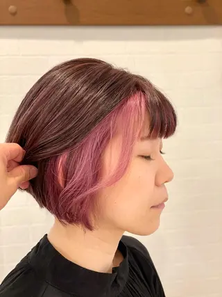 ショート カラー ヘアアレンジ ⭐️柏木皇気ブリーチ ムラ修正/他店直しのヘアスタイル