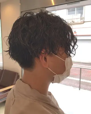 メンズ 暖色カラー🍊 ボブ🌿顔周りcutのヘアスタイル