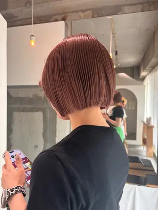 ミディアム カラー mirai/レイヤー ブリーチ/ハイトーンのヘアスタイル