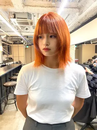 セミロング カラー 地毛風艶カラー🌿 喜多夏海のヘアスタイル