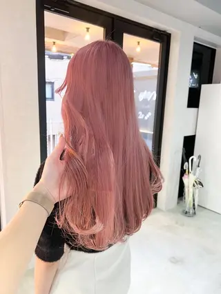 ロング カラー 🎀ダブルカラー/ ピンク×ガーリー🎀のヘアスタイル