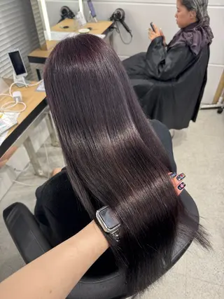 ロング カラー 暗髪🩶ラベンダー/ ブルー/ユウナ🤍のヘアスタイル