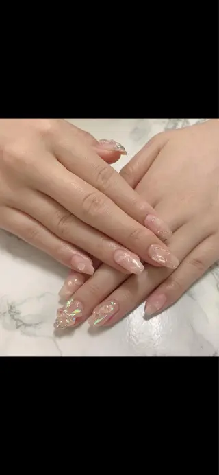 ネイル はな💎ネイル ワンホン、長さ出しのネイルデザイン