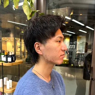 ショート メンズ 艶髪ストレート/ 理美容師/ショウキのヘアスタイル