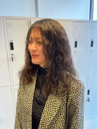 ミディアム パーマ ボブ/ベージュ/ パーマ🪿近森ゆいのヘアスタイル