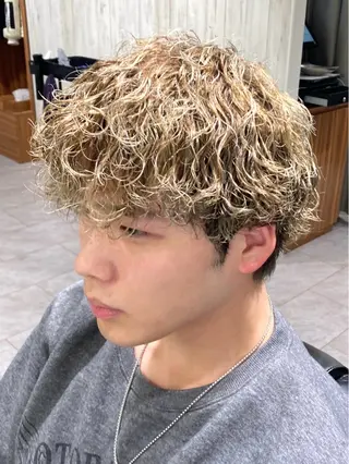 ミディアム パーマ メンズ特化 星野裕人のヘアスタイル