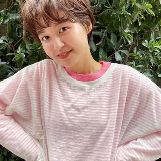 ショート カラー パーマ shiomi H 森　彩華のヘアスタイル