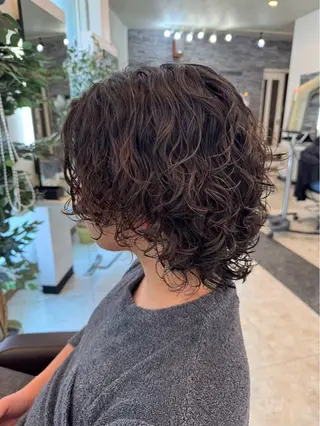 セミロング パーマ メンズ 平井 沙希のヘアスタイル
