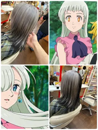 セミロング カラー 今村公介 ブリーチ特化、派手髪のヘアスタイル