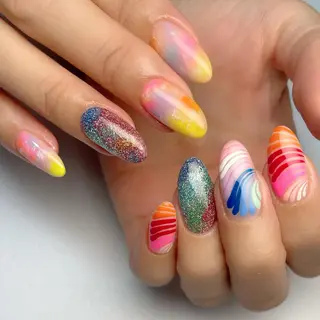 セミロング ネイル 下妻市ﾈｲﾙｻﾛﾝ M_styleのネイルデザイン