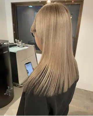 カラー ミディアム パーマ CEINE+ officialのヘアスタイル