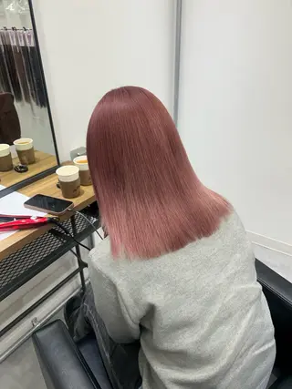 セミロング SAKI🫧透明感 カラー&エクステのヘアスタイル