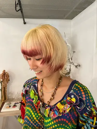 カラー ボブ/レイヤー /河内温太のヘアスタイル